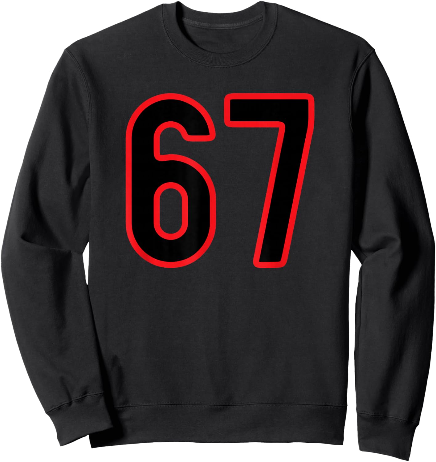 Red Black Number 67 Sweatshirt - Sweatshirt | Black