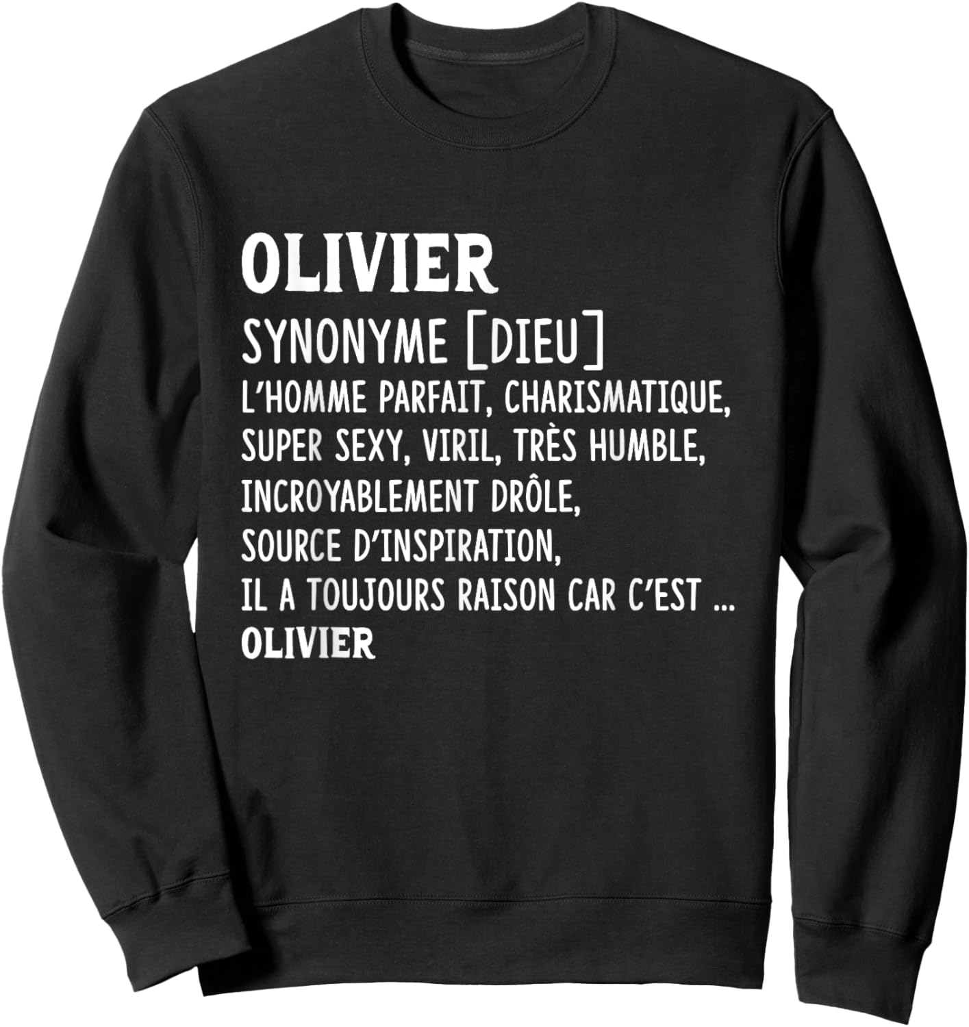 Man Humor Name Custom Olivier Definition Sweatshirt - Sweatshirt | Black