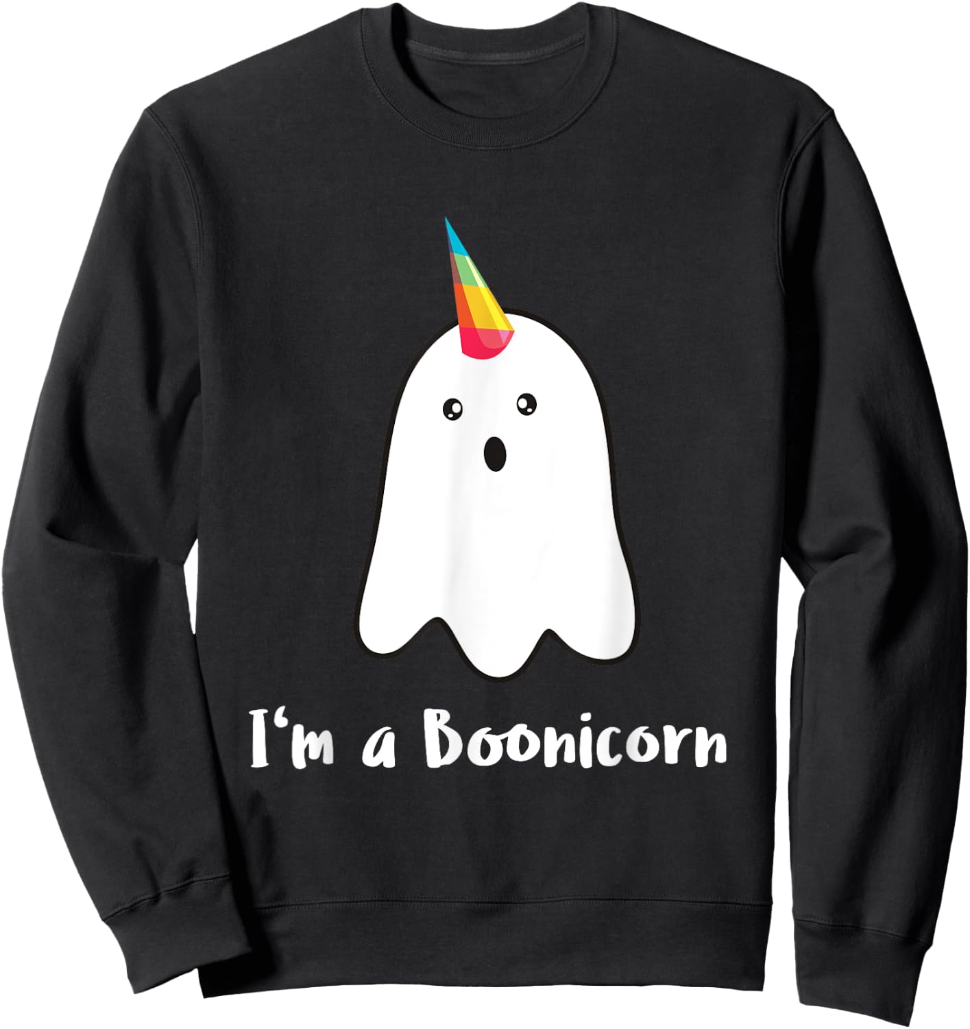 BOOnicorn Boo Ghost Unicorn Halloween Funny Unicorn Sweatshirt - Sweatshirt | Black