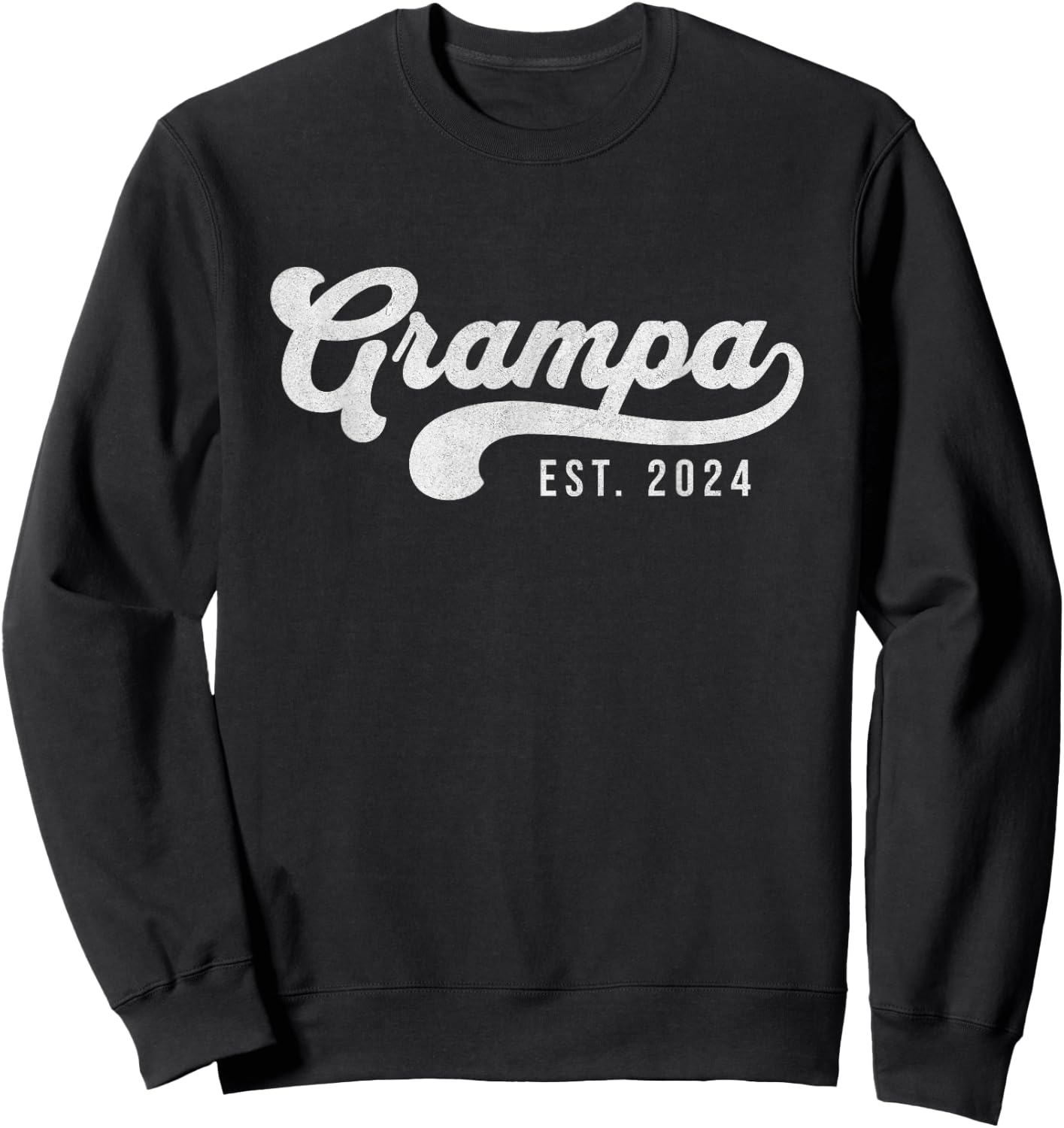 Grampa Est 2024 New Grandpa Promoted To Grampa Father's Day Sweatshirt - Sweatshirt | Black