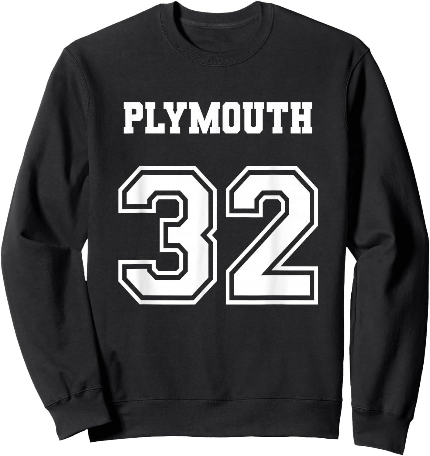 Jersey Style 2032 32 Plymouth Massachusetts Mass 1932 Class Sweatshirt - Sweatshirt | Black