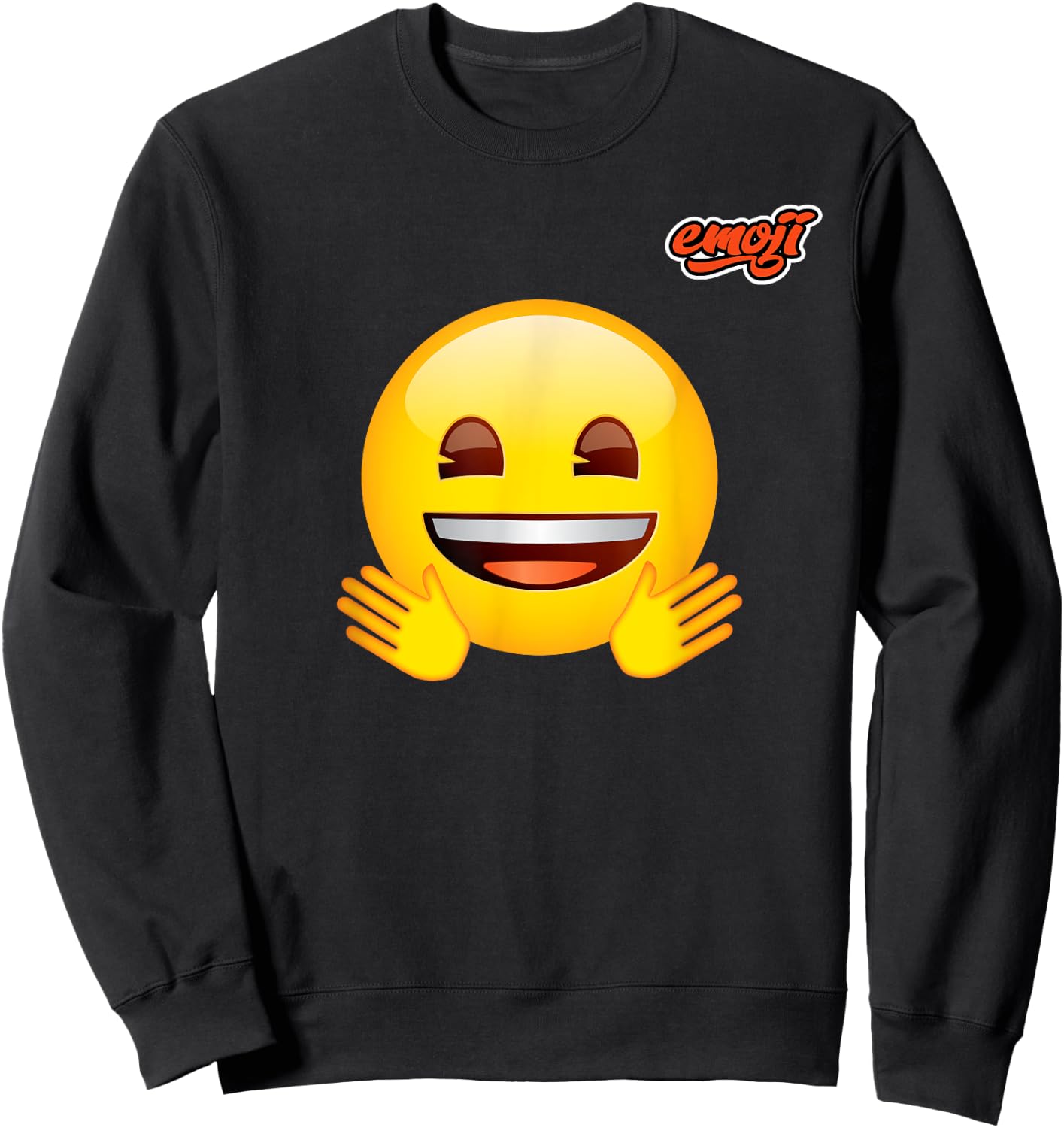 excité visage heureux Brillant Sweatshirt - Sweatshirt | Black