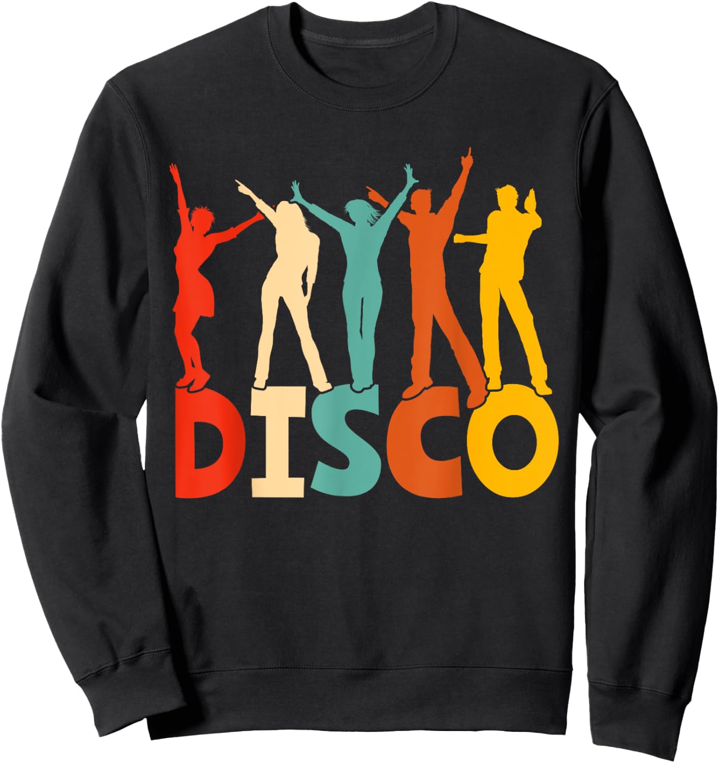 Disco 70s Disco Themed Vintage Dancing Sweatshirt - Sweatshirt | Black