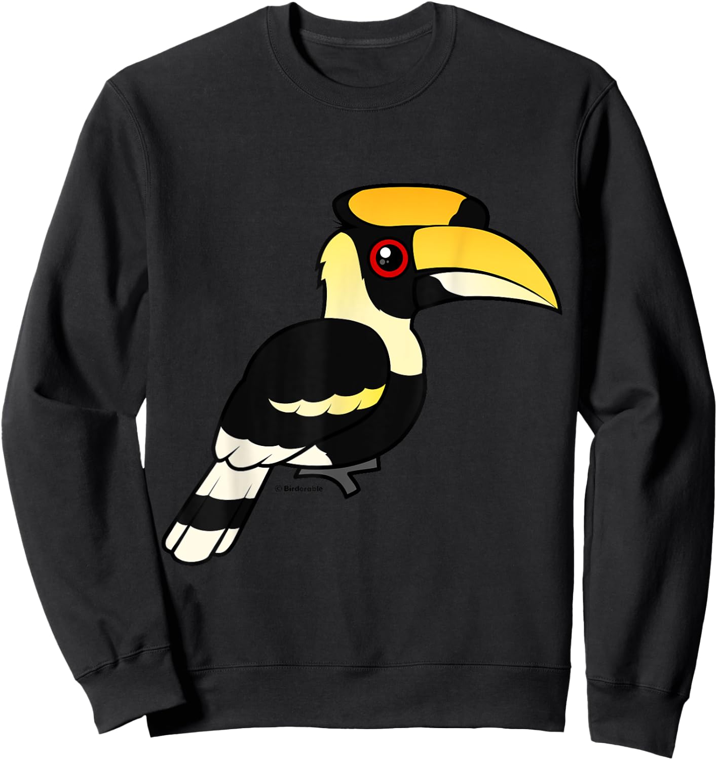 Great Hornbill Cute Cartoon Birdorable Bird Sweatshirt - Sweatshirt | Black
