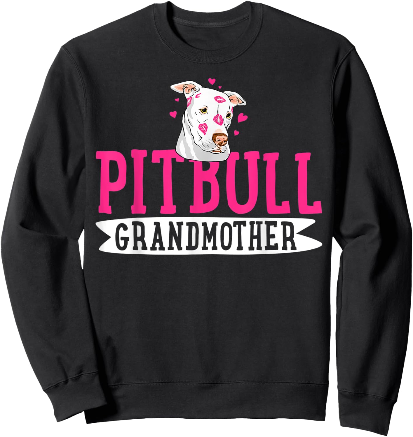 Pitbull Grandmother Pit Bull Terrier Dog Pibble Mother's Day Women Kids Sweatshirt - Sweatshirt | Black