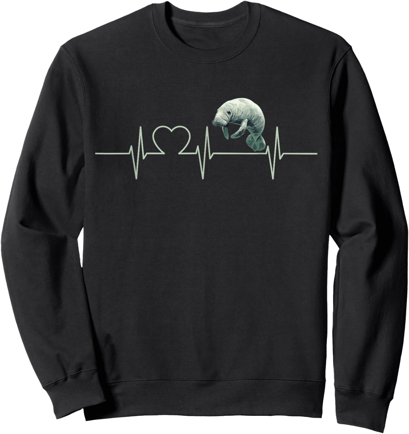 Manatees Manatee Heartbeat Sweatshirt - Sweatshirt | Black