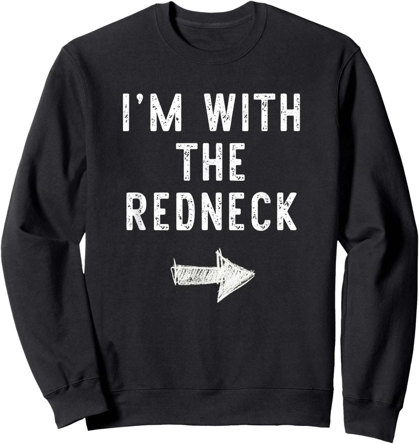 I'm With The Redneck Costume Halloween Matching Couple Sweatshirt - Sweatshirt | Black