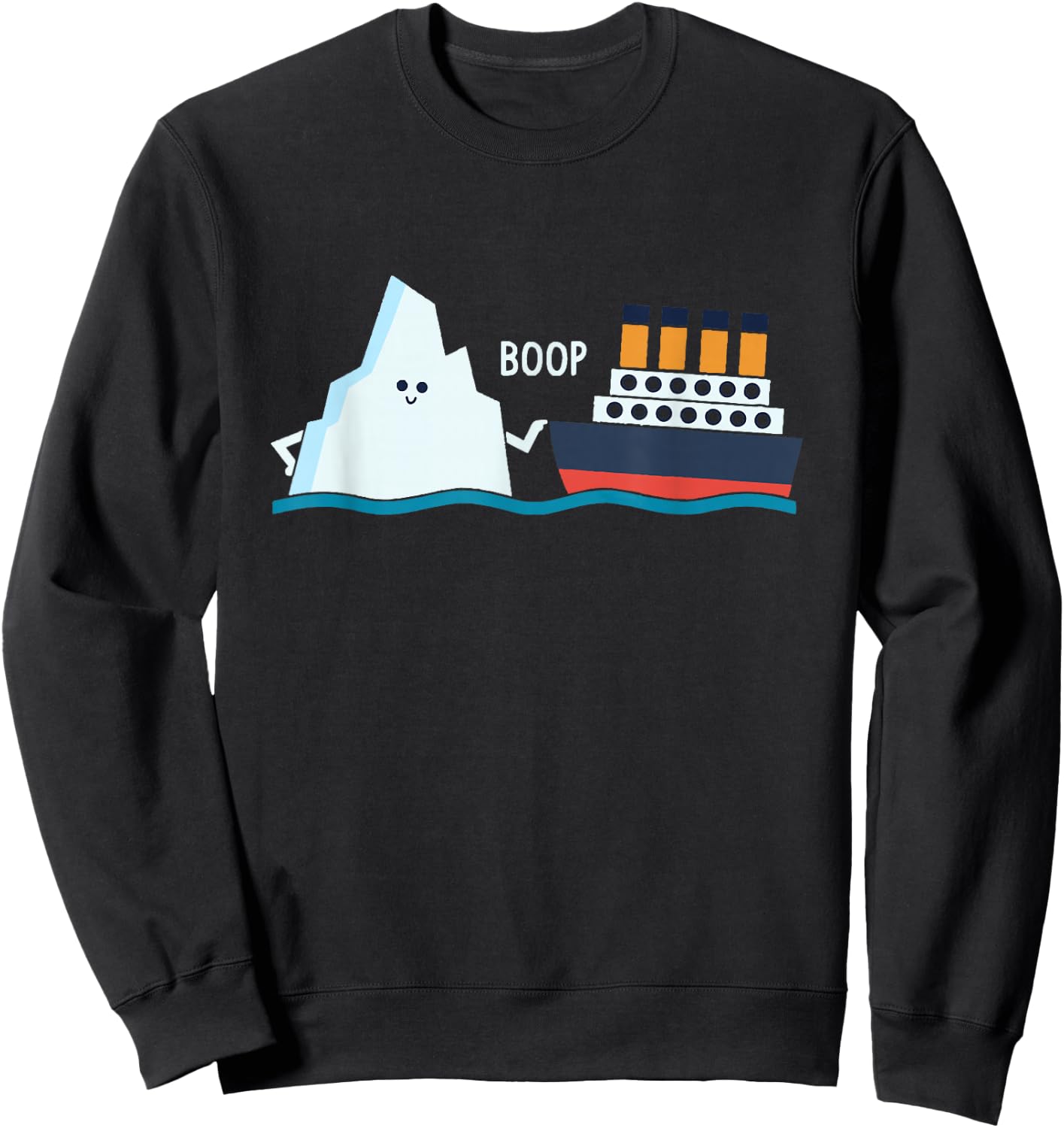 Titanic Funny Titanic and Iceberg Boop Parody for Boys and Girls Sweatshirt - Sweatshirt | Black
