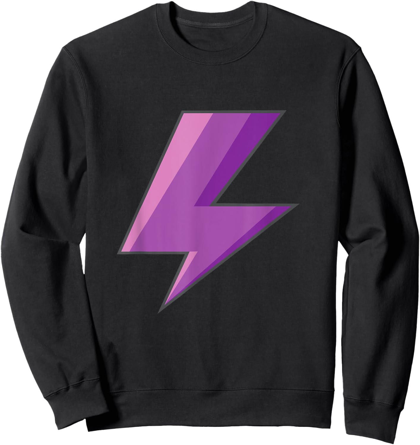 Lightning Bolt Purple Easy Halloween Costume Sweatshirt - Sweatshirt | Black