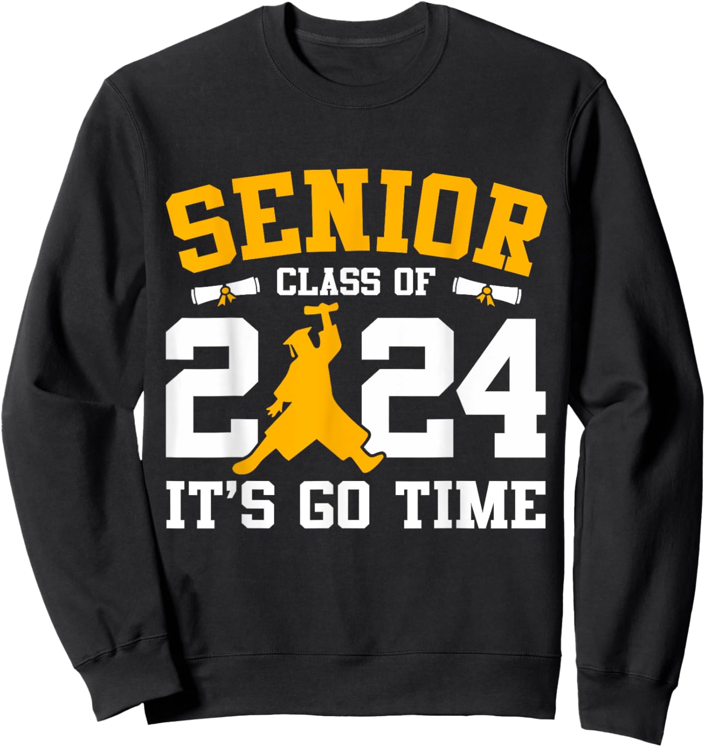 Class Of 2024 Senior 24 Shirt High School Graduation Party Sweatshirt - Sweatshirt | Black