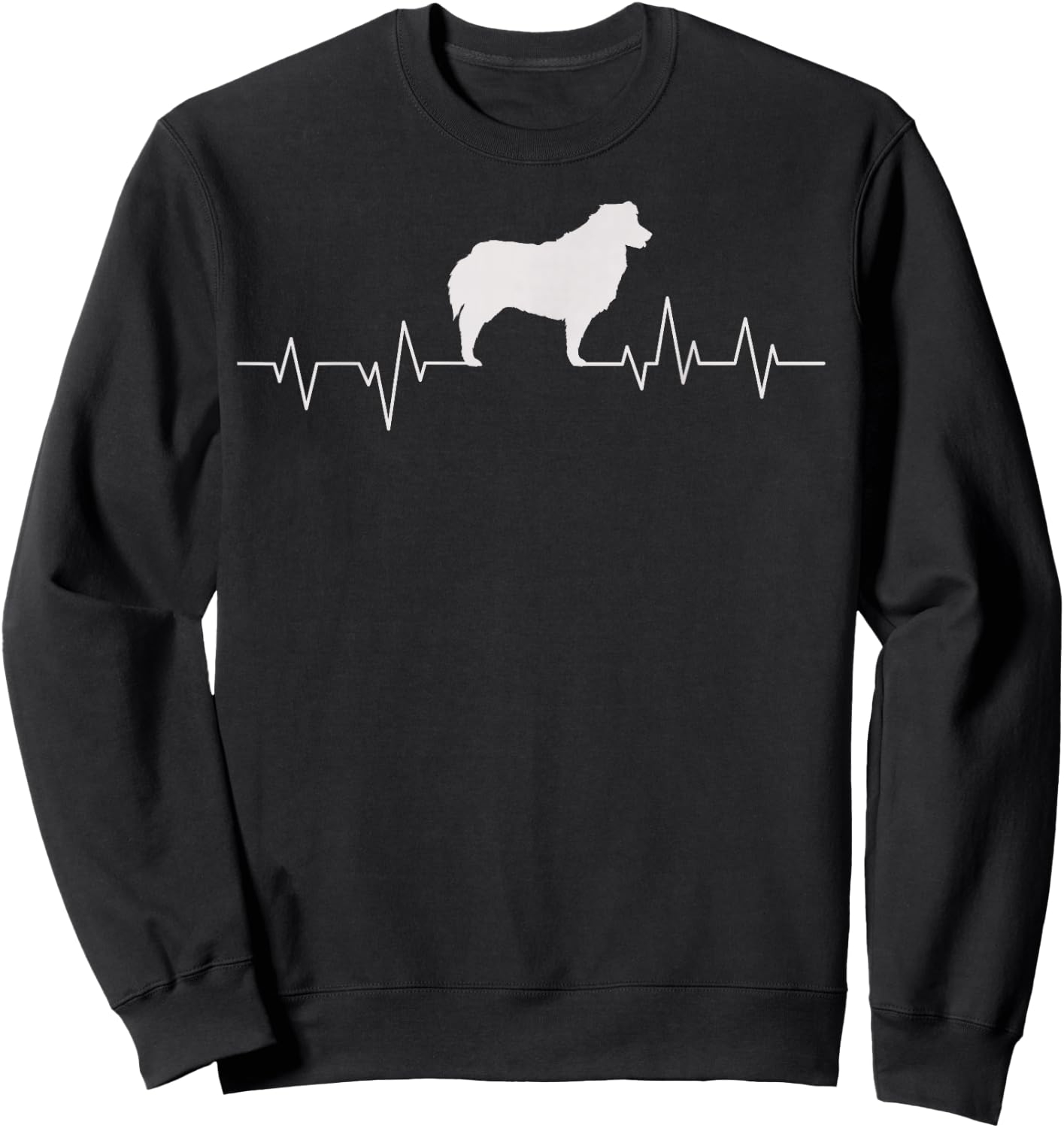 Australian Shepherd Heartbeat Aussie Herding Dog Breed Sweatshirt - Sweatshirt | Black