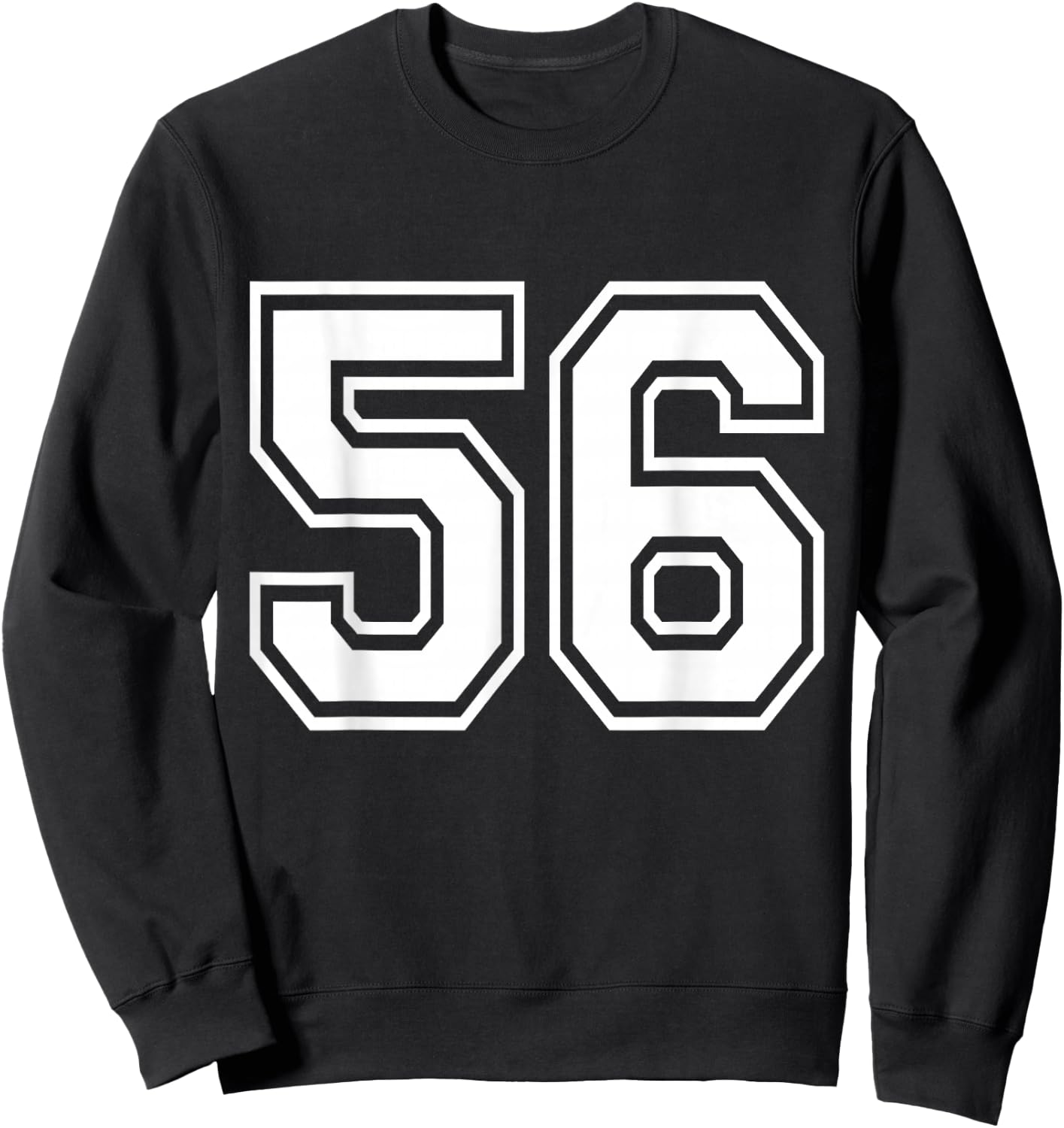 Number 56 Front + Back Varsity Sports Team 56th Birthday Sweatshirt - Sweatshirt | Black