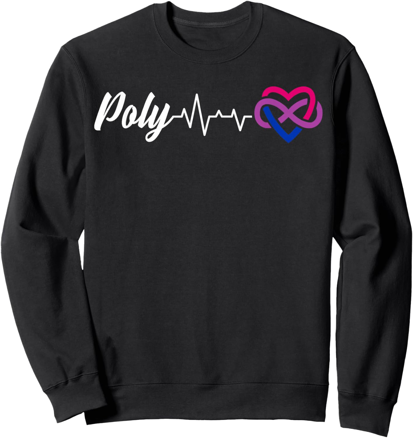 Poly Heartbeat Infinity Love in Bisexual Colors Sweatshirt - Sweatshirt | Black