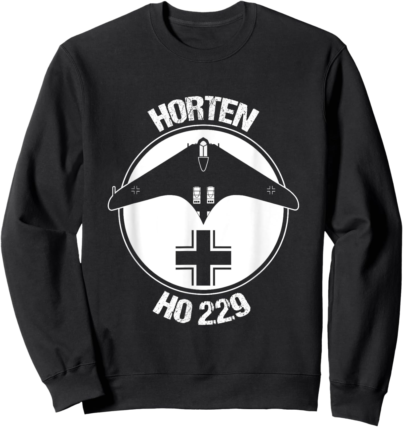 Horten HO 229 Flying Wing Warbird Luftwaffe Balkenkreuz Gift Sweatshirt - Sweatshirt | Black