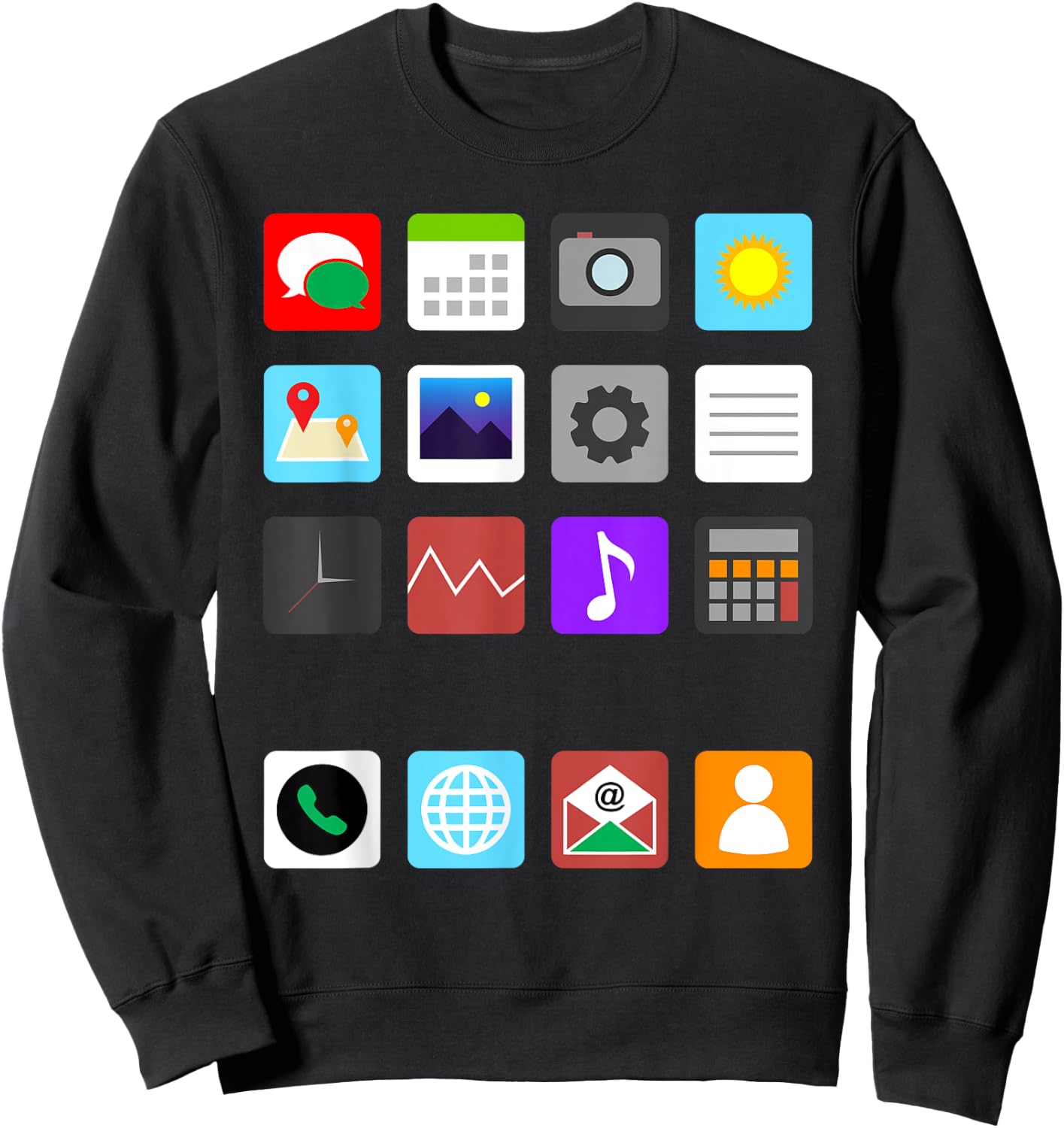Smartphone Mobile App Cell Phone Costume Halloween Costume Sweatshirt - Sweatshirt | Black