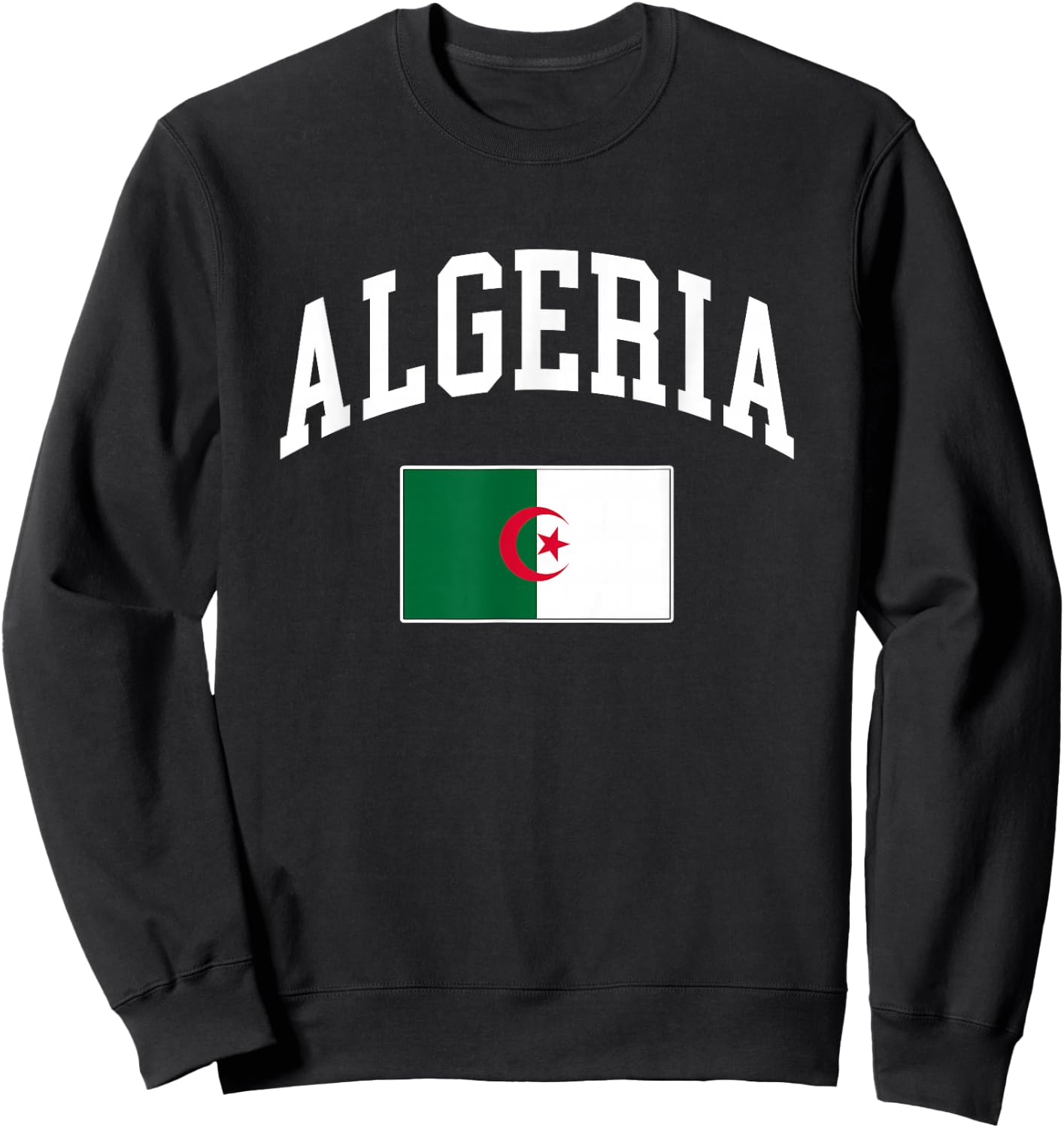 Algeria Algerian Flag Retro Vintage Classic Graphic Sweatshirt - Sweatshirt | Black