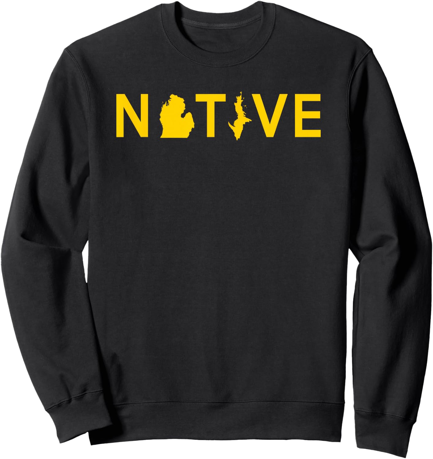 Native Michigander Ann Arbor Blue Yellow Sports Fan Sweatshirt - Sweatshirt | Black