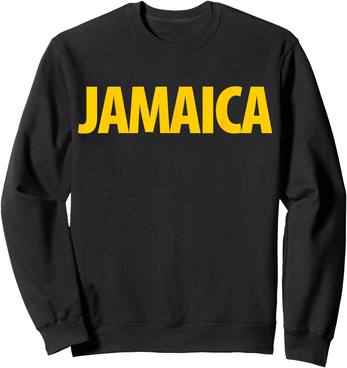 Black & Gold Retro Jamaica Vintage Tourism Sweatshirt - Sweatshirt | Black