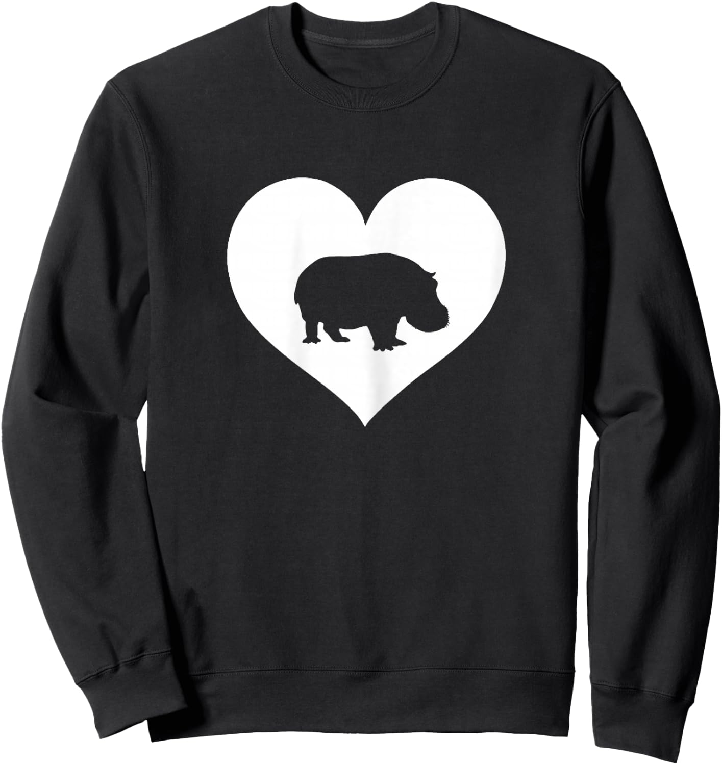 Hippopotamus lover Hippo love heart Teen girls Women Womans Sweatshirt - Sweatshirt | Black
