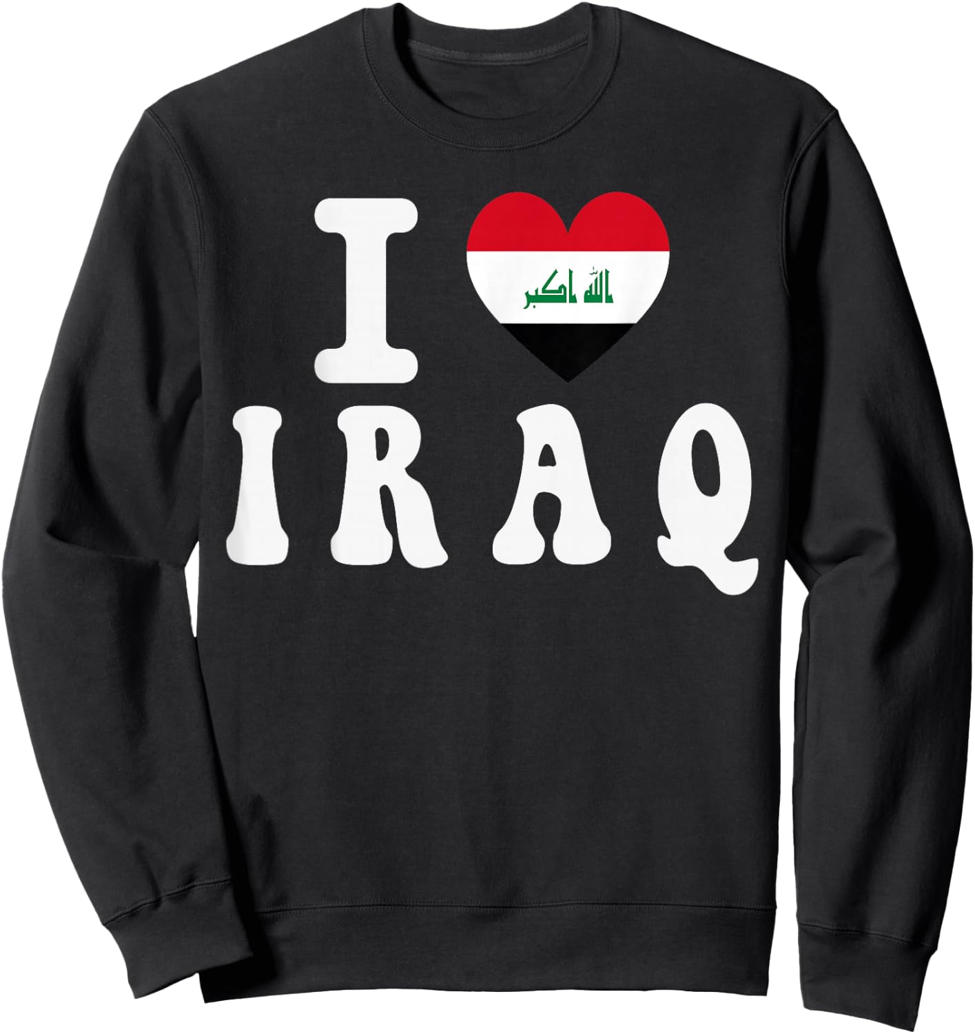 I Love Iraq Heart Flag Retro Travel Souvenir Sweatshirt - Sweatshirt | Black