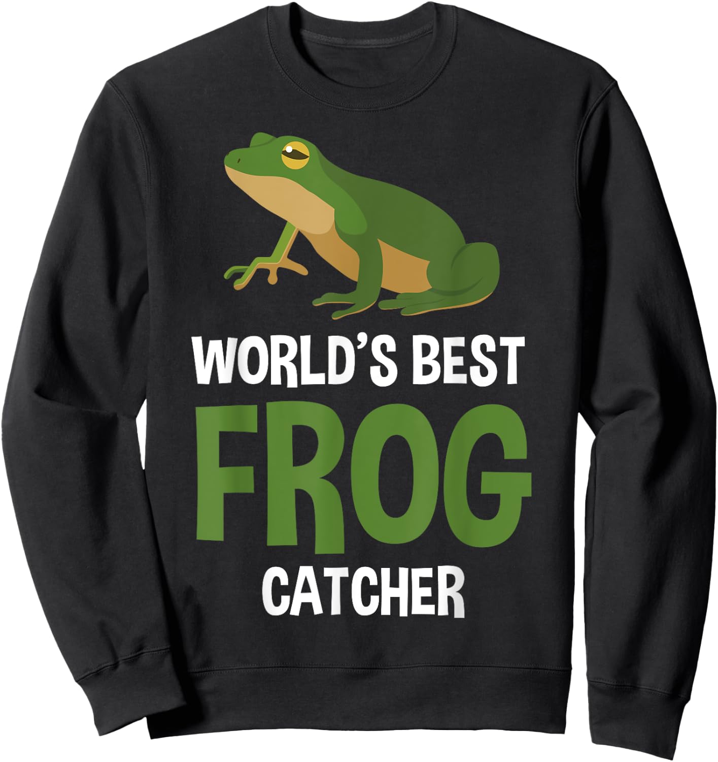 World's Best Frog Catcher Gift Boys Girls Kids Frog Hunter Small Sweatshirt - Sweatshirt | Black