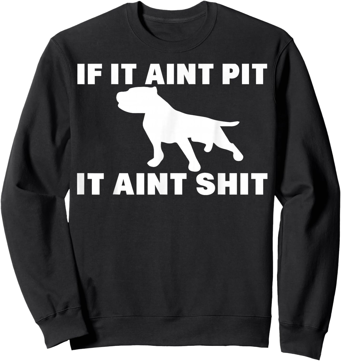 If It Aint Pit It Aint Shit Proud Pitbull Dog Owner Sweatshirt - Sweatshirt | Black