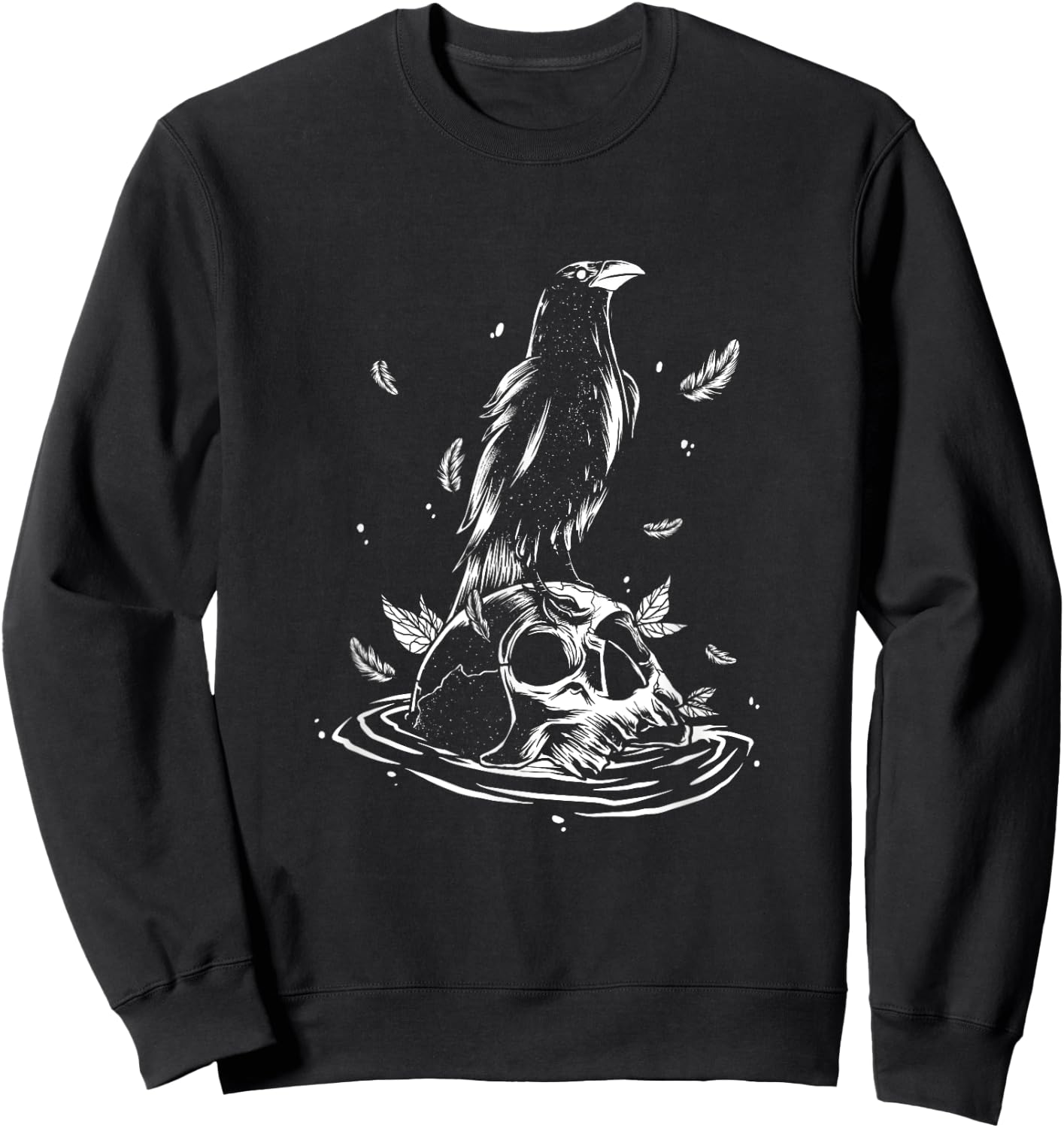 Pastel Goth Crow Raven Skull Head Emo Punk Gothic Bird Lover Sweatshirt - Sweatshirt | Black