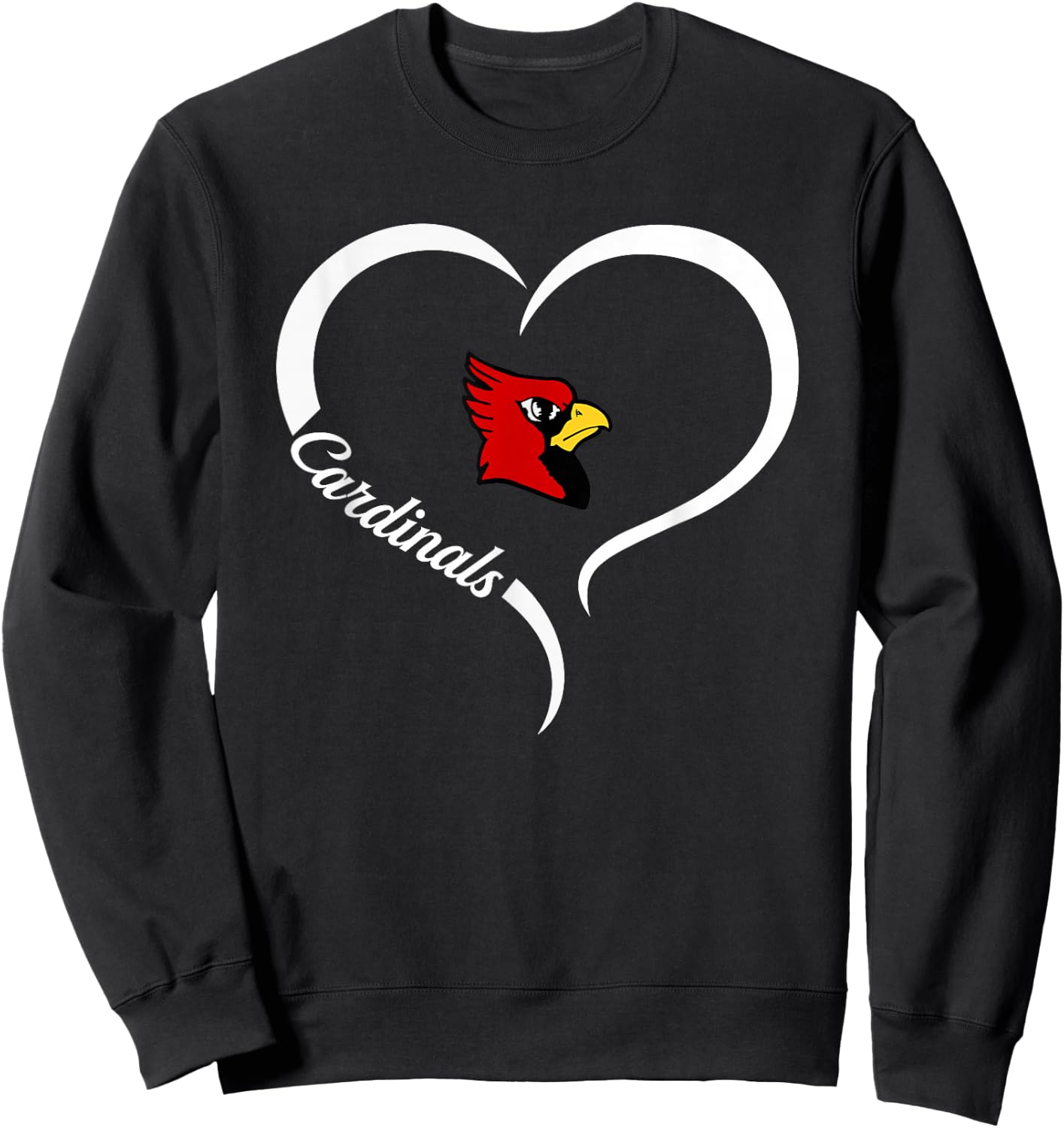 Southport Cardinals Logo Half Heart Slogan HS Sweatshirt - Sweatshirt | Black