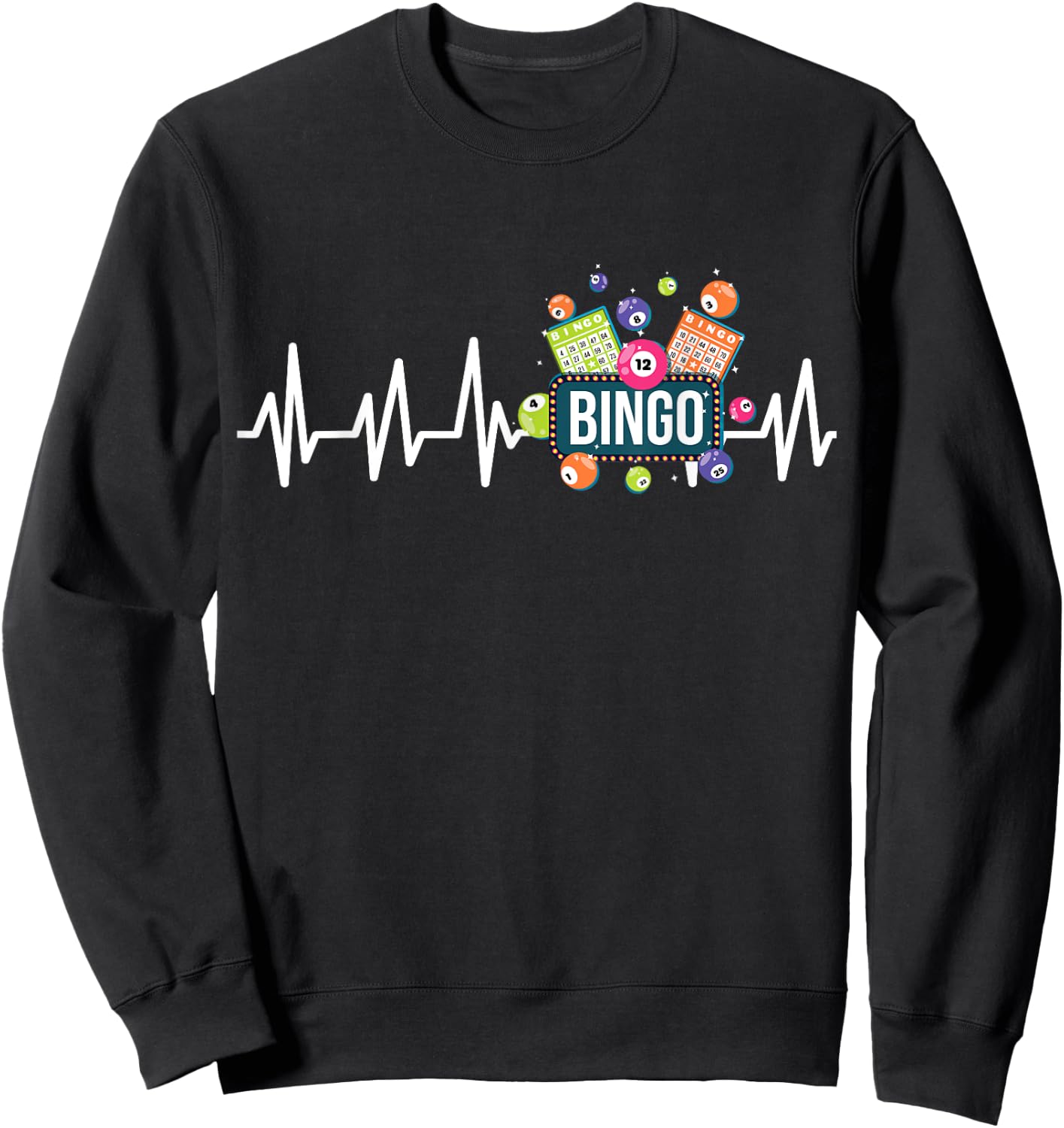 Bingo Grandpa Daubers Gamblers Vintage Playing Sweatshirt - Sweatshirt | Black
