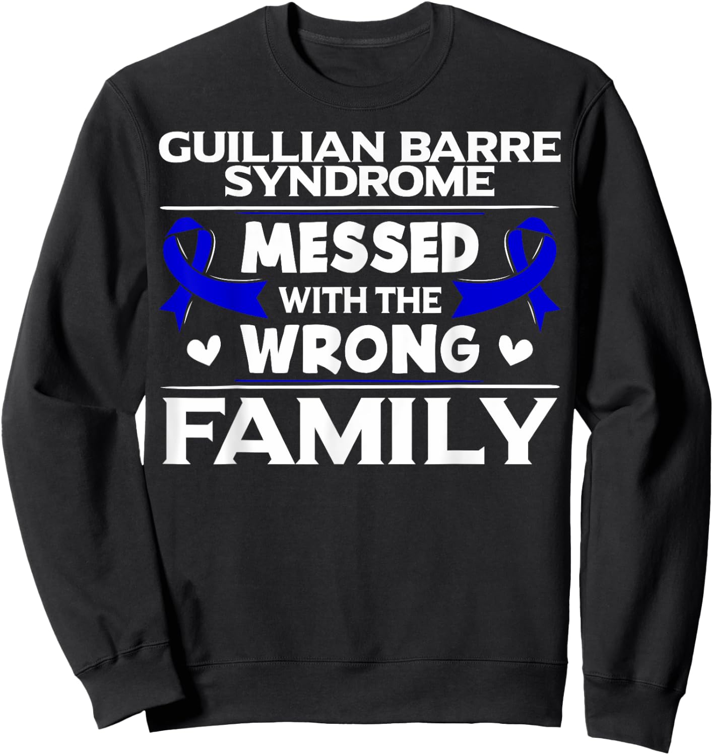 Dark Blue Ribbon - Guillian Barre Syndrome Survivor Sweatshirt - Sweatshirt | Black