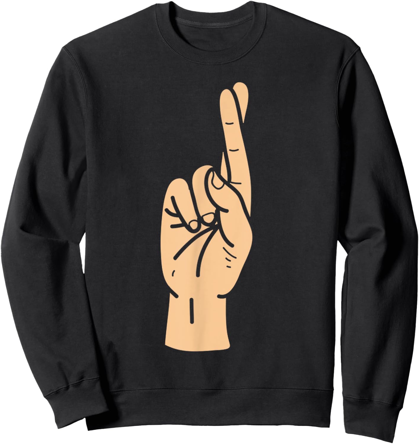 ASL letter initial R American sign language Sweatshirt - Sweatshirt | Black