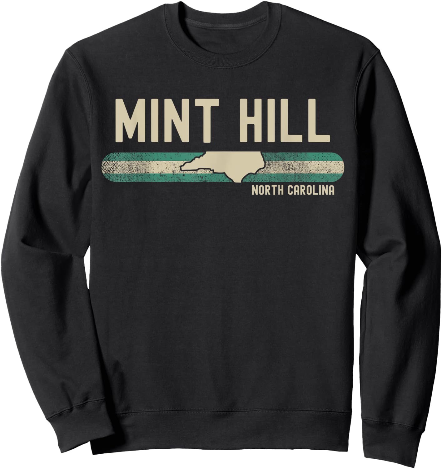 Mint Hill NC | North Carolina | Travel & 80s Style Sweatshirt - Sweatshirt | Black