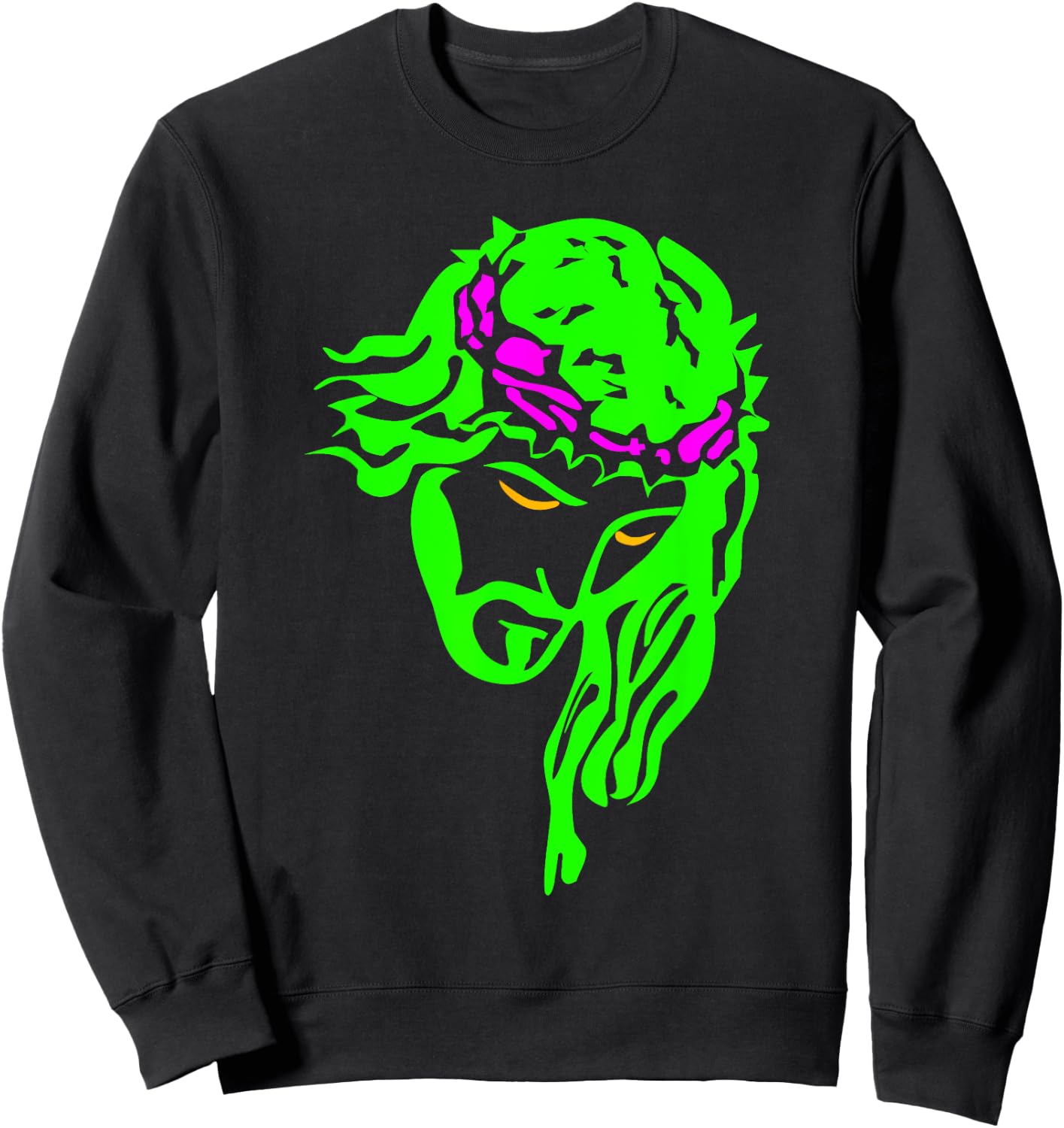 Neon Jesus || Cool Christian Sweatshirt - Sweatshirt | Black