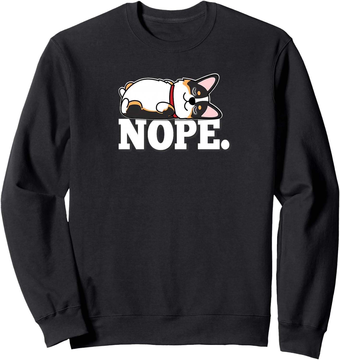 Kawaii Nap Sleep Nope Black Tricolor Corgi Lover Premium Sweatshirt - Sweatshirt | Black