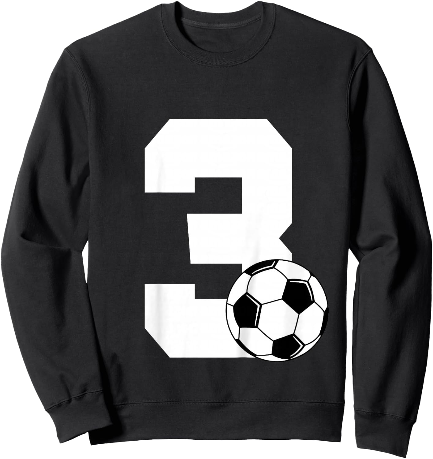 Kids Soccer Kids Toddler Boys 3rd Birthday Soccer Sweatshirt - Sweatshirt | Black