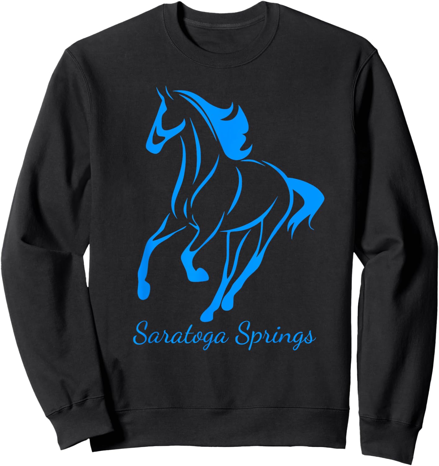 Saratoga Springs Upstate New York Horse Racing Sweatshirt - Sweatshirt | Black