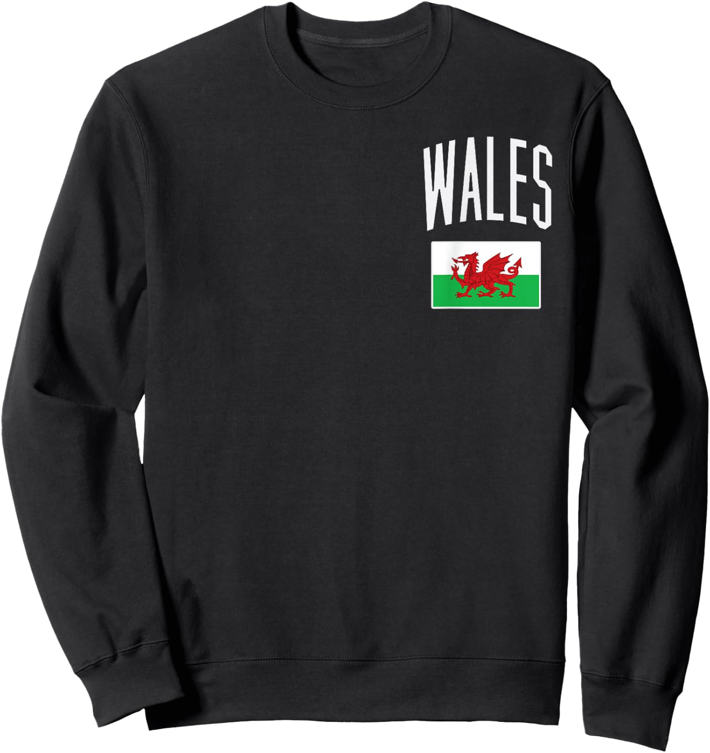 Wales Flag Welsh Pocket Football Soccer Fan Men Women Kids Sweatshirt - Sweatshirt | Black