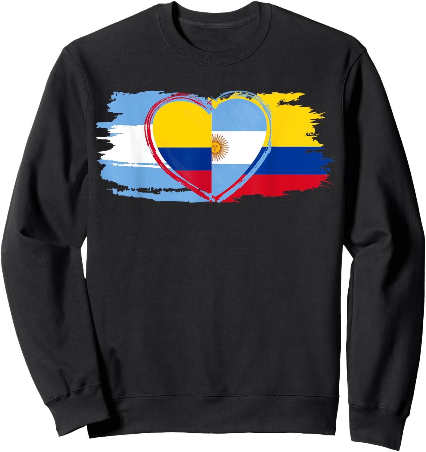 Half Argentinian Half Colombian Flag for football lovers Sweatshirt - Sweatshirt | Black