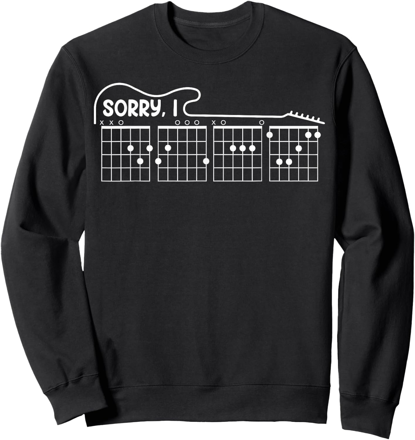 Sorry I DGAF Hidden Message Guitar Chords Music Note Sweatshirt - Sweatshirt | Black