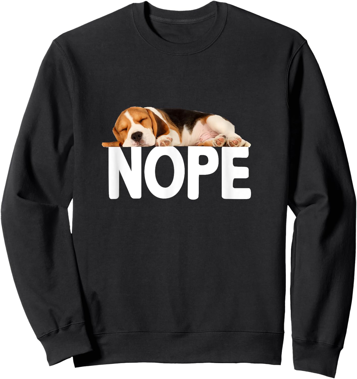 Nope Lazy Beagle Sweatshirt - Sweatshirt | Black