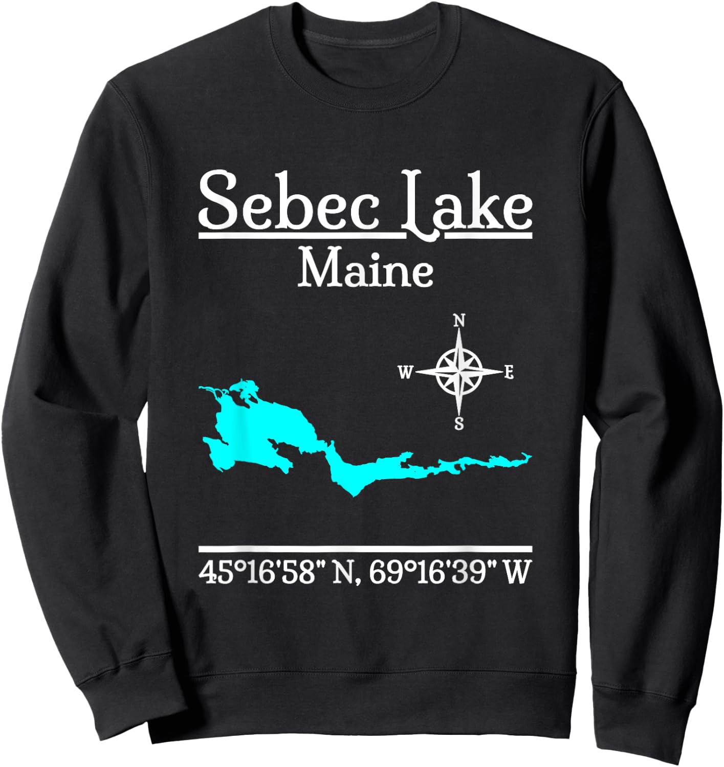 Sebec Lake - Maine Sweatshirt - Sweatshirt | Black