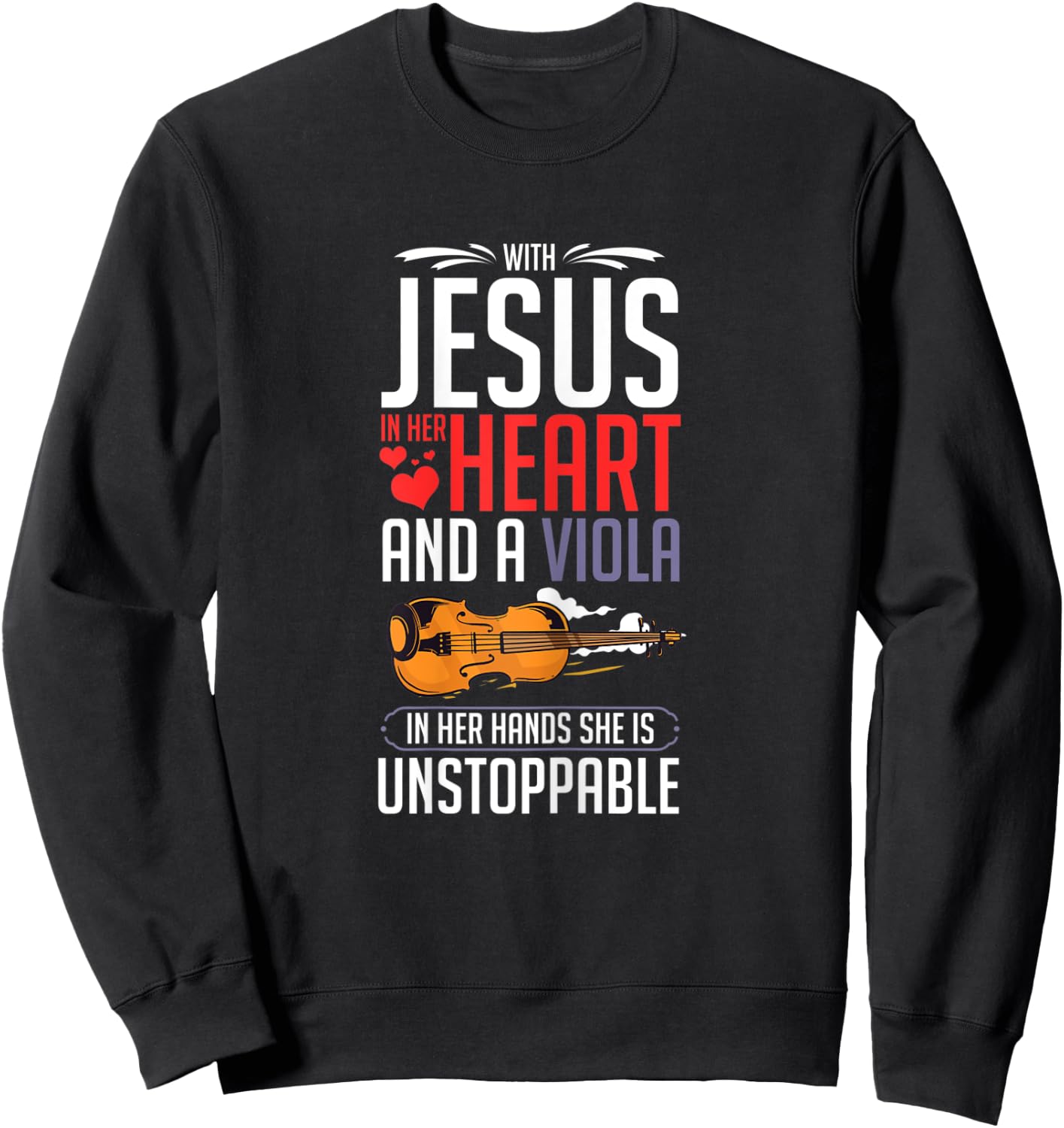 Viola Instrument Music Notes Player Lesson Beginner Sweatshirt - Sweatshirt | Black