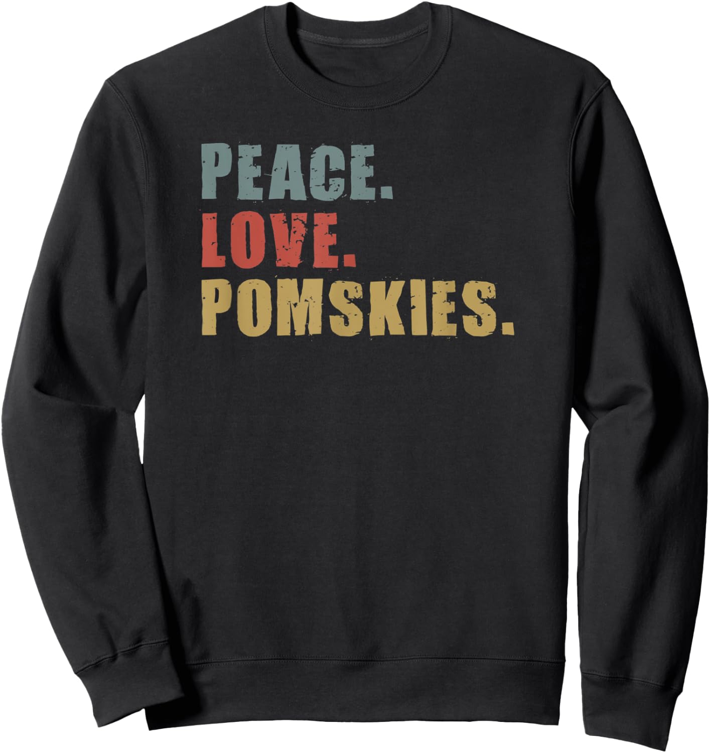 Peace Love Pomskies ADG094b Sweatshirt - Sweatshirt | Black