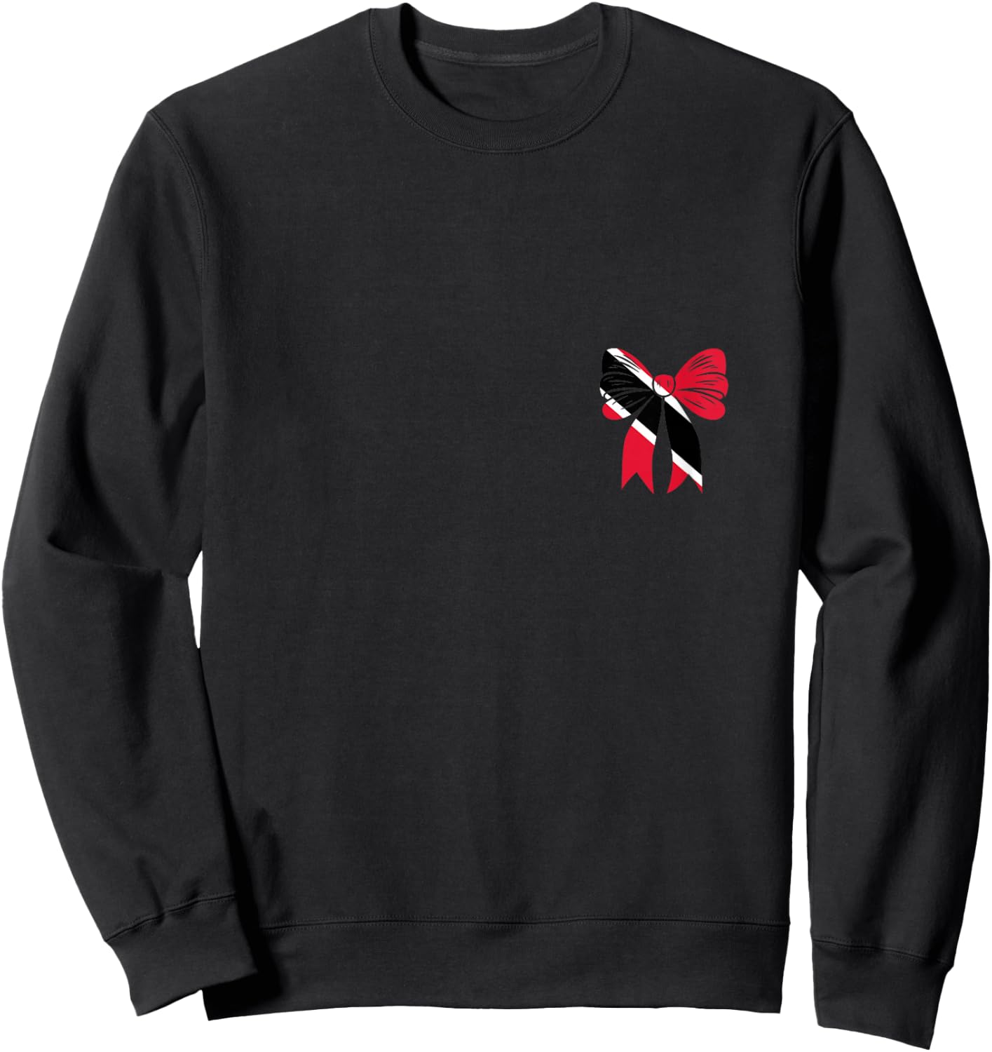 Trinidad & Tobago Coquette Bow Girl Pride Trinidadian Flag Sweatshirt - Sweatshirt | Black