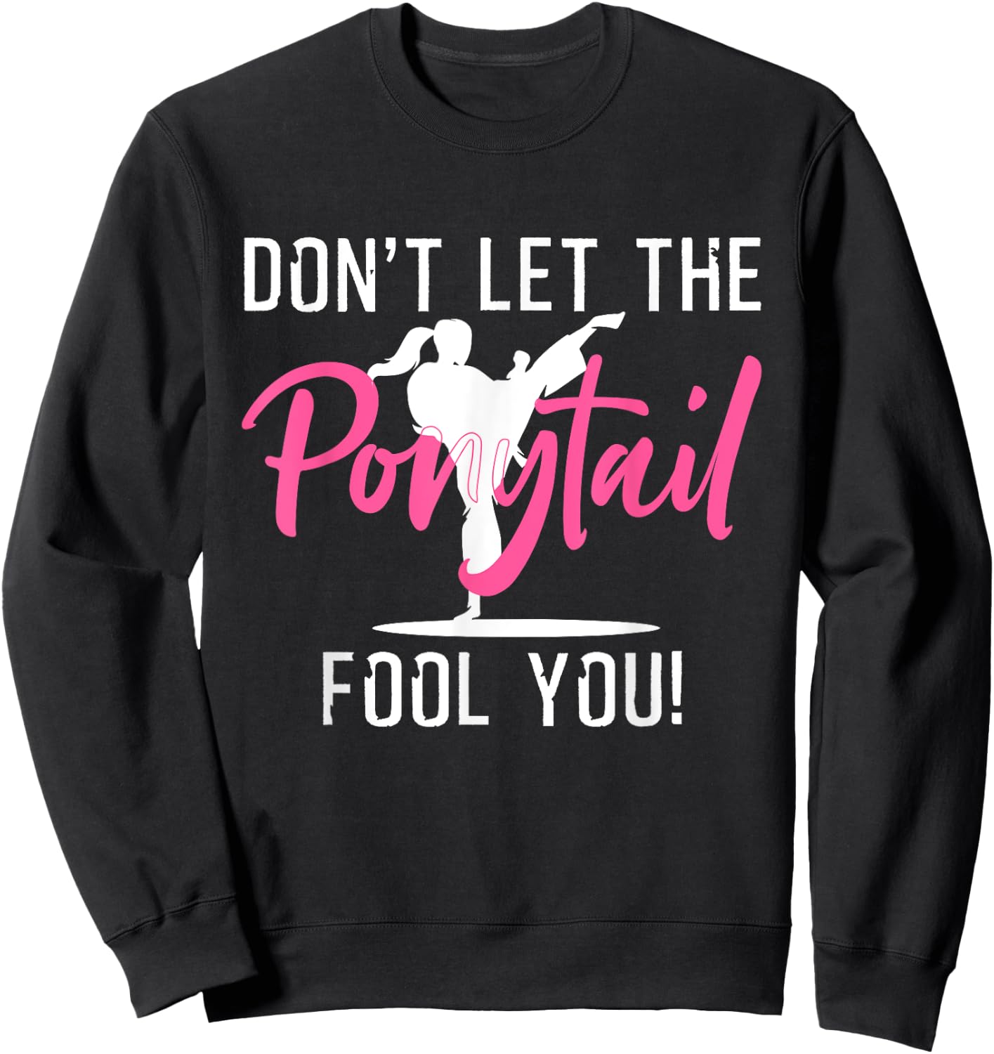 Funny Girl Karate Design Kids Women Kickboxing Black Belt Sweatshirt - Sweatshirt | Black