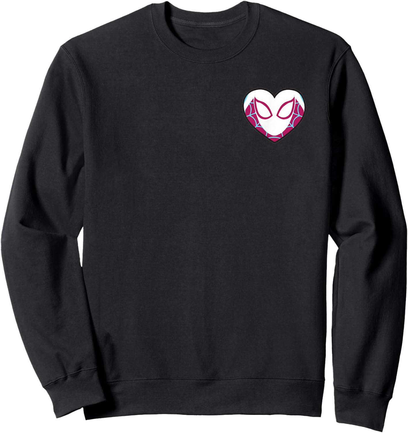 Marvel Spider-Gwen Ghost Spider Valentine’s Day Heart Mask Sweatshirt - Sweatshirt | Black