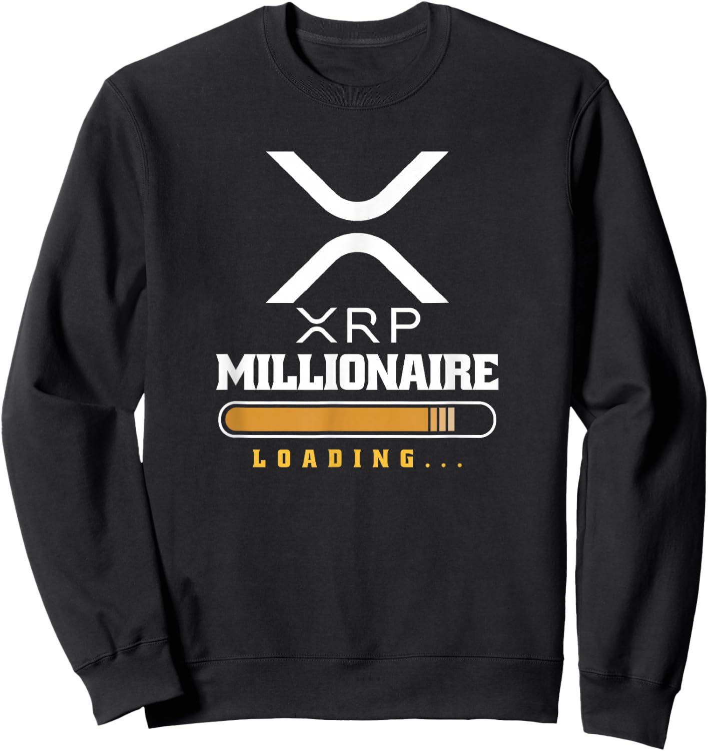 XRP Crypto Millionaire lädt lustiges Kryptowährung - , Schwarz, Kurzarm, S, Klassisch, Polyester 100% Sweatshirt - Sweatshirt | Black