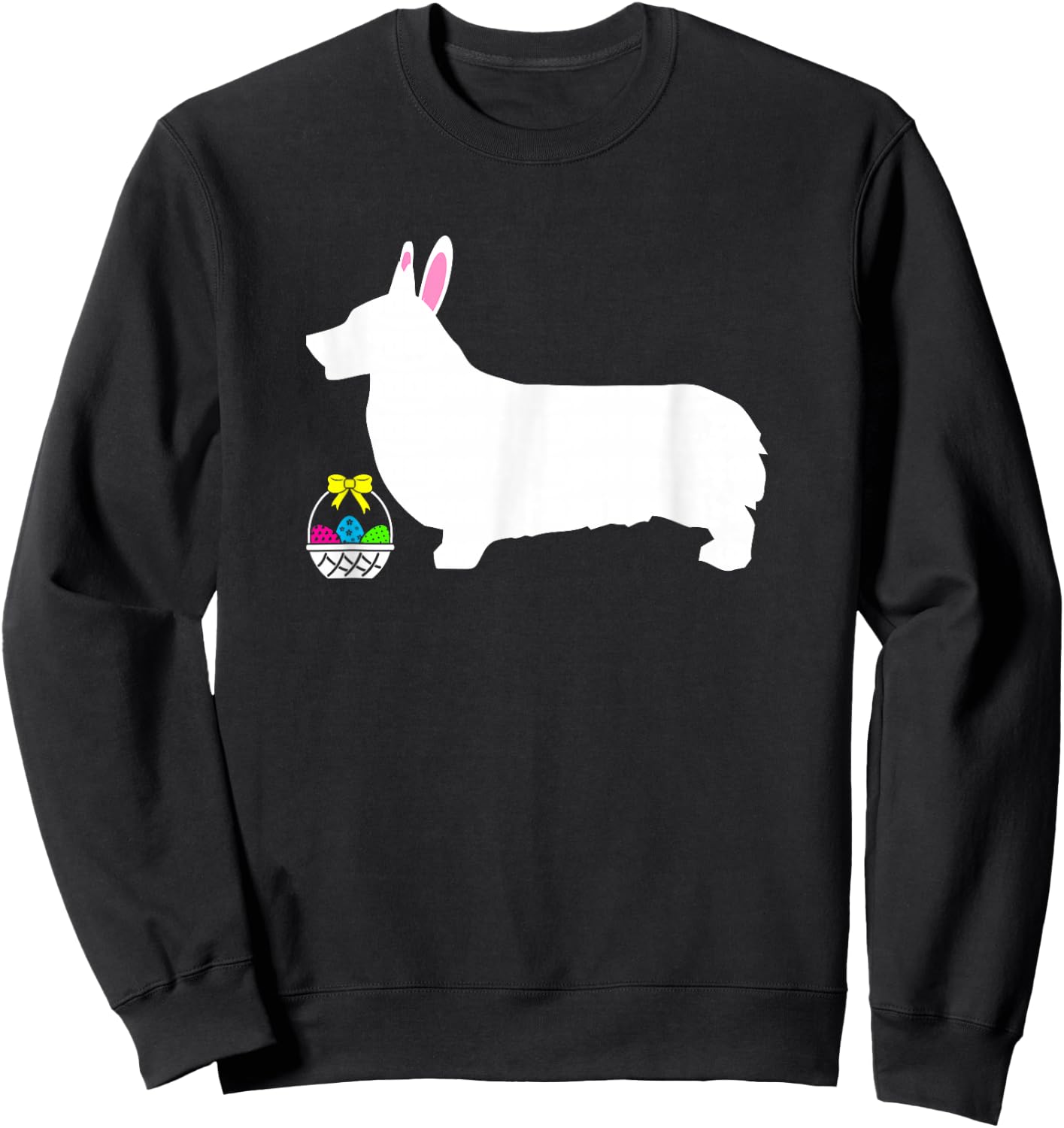 Pembroke Welsh Corgi Easter Bunny Dog Silhouette Sweatshirt - Sweatshirt | Black