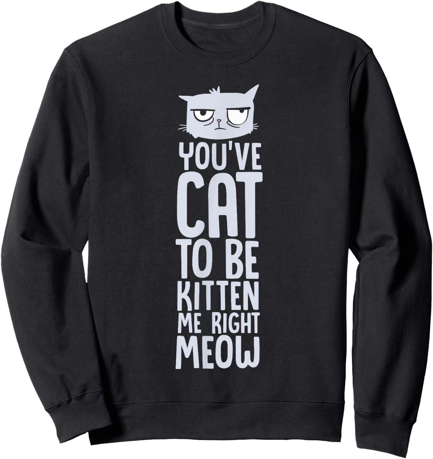 You've Got To Be Kitten Me, Right Meow Funny Cat Pun Women Girls Kids Sweatshirt - Sweatshirt | Black