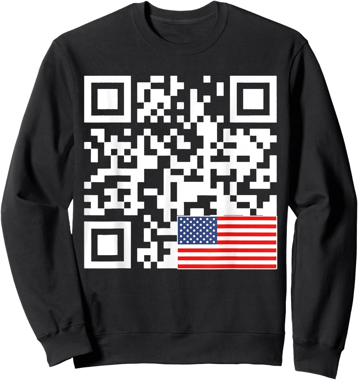 Trump Dance Troll QR Funny President Trump Dance Code Back Sweatshirt - Sweatshirt | Black